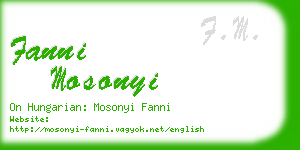 fanni mosonyi business card